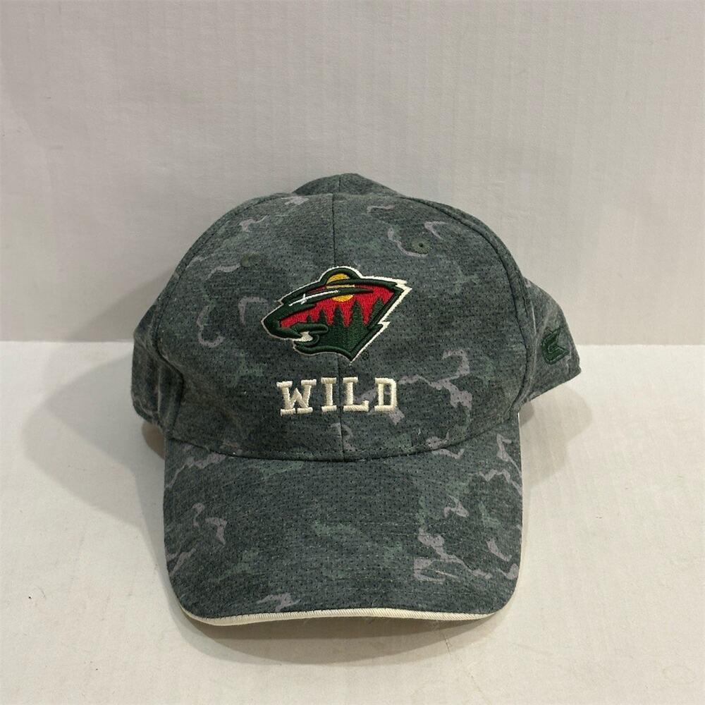 Minnesota Wild NHL Hat Cap Green Camo Adjustable Strapback Embroidered Logo